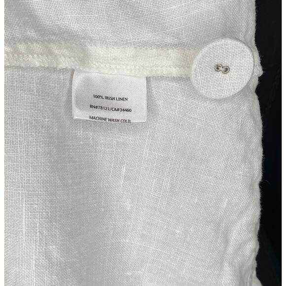 Eileen Fisher women's white Irish Linen lagenlook button blazer top pockets XL - Picture 5 of 10